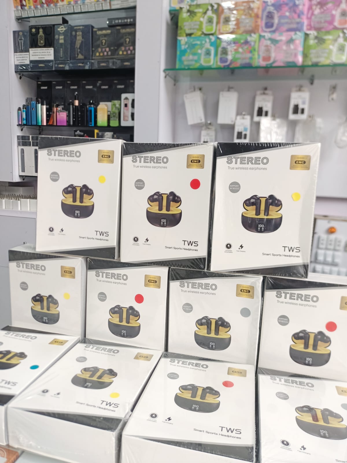 TWS Wireless Earbuds with LED Display β ENC Noise Cancellation, HiFi Stereo, Bluetooth 5.3 β Available in Black & White