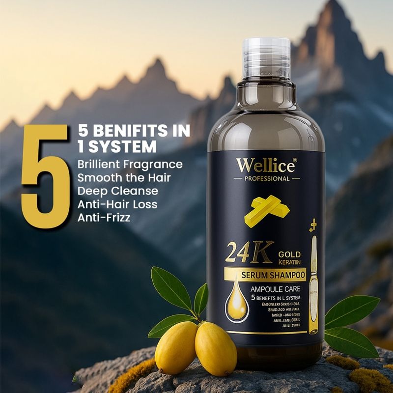 Pack of 3 Original Wellice Keratin Shampoo Kit Keratin Collagen Argan Science Backed Beauty in Every Drop
