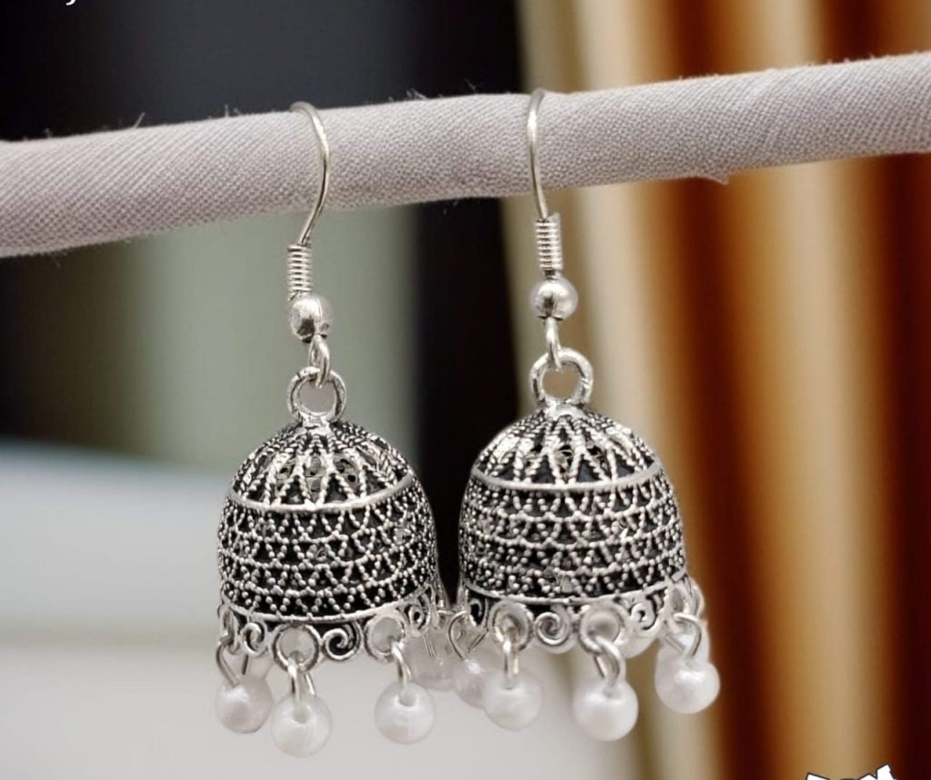 Silver Indian Jumky | Jhumka Earrings | Ethnic Wear | Casual Wear