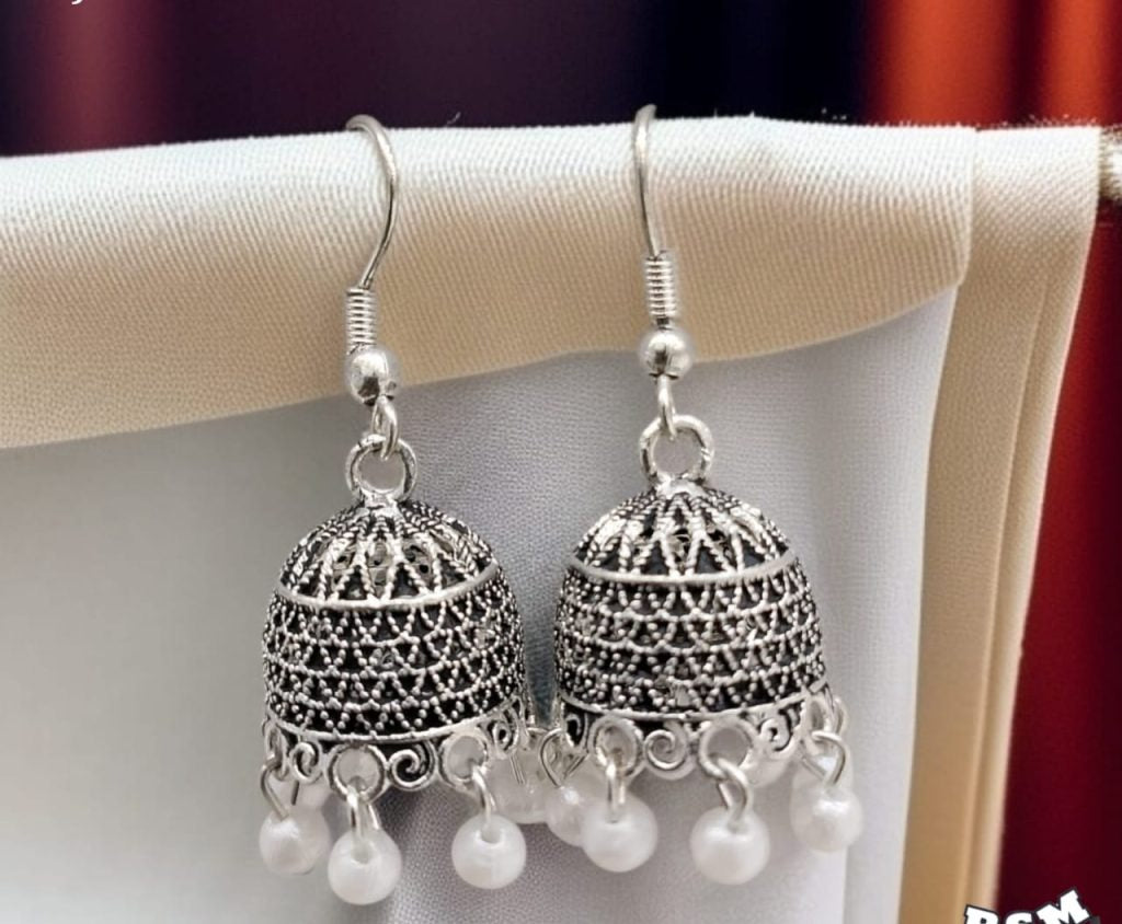 Silver Indian Jumky | Jhumka Earrings | Ethnic Wear | Casual Wear