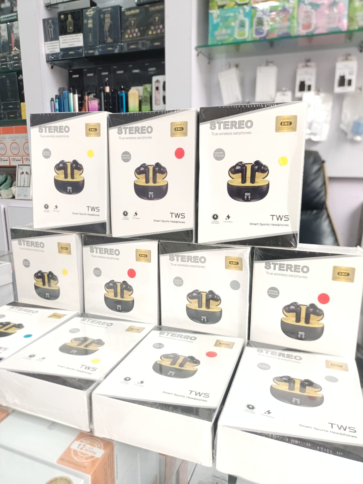 TWS Wireless Earbuds with LED Display – ENC Noise Cancellation, HiFi Stereo, Bluetooth 5.3 – Available in Black & White