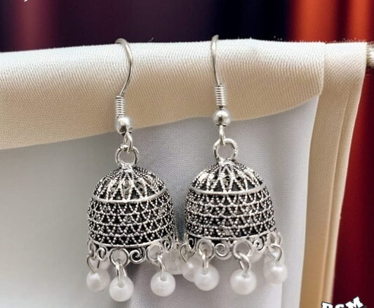 Silver Indian Jumky | Jhumka Earrings | Ethnic Wear | Casual Wear